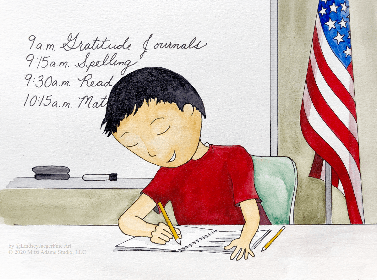 Children's Book Illustration of Gratitude by LinZ Kiser