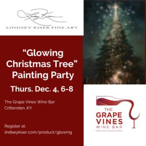 Christmas Paint & Sip by Lindsey Kiser at The Grape Vines Wine Bar