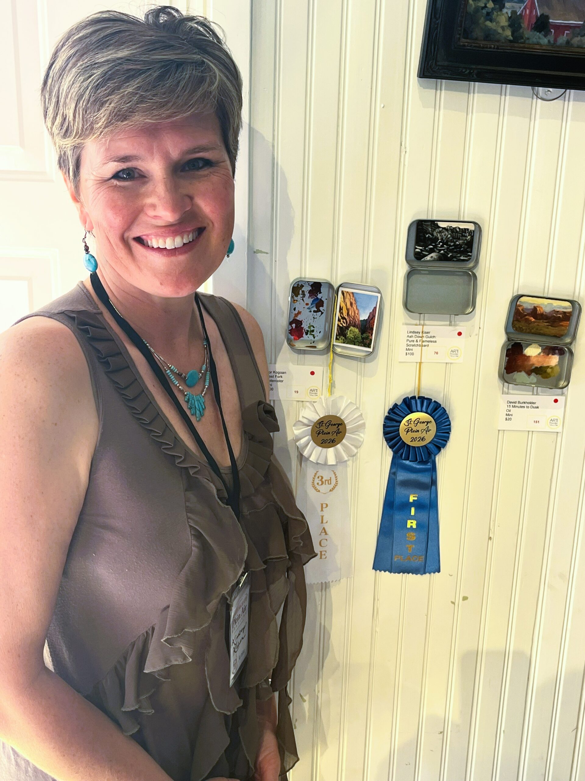 Scratchboard Artist Lindsey Kiser wins First Place at the St George Plein Air Art Festival in 2026